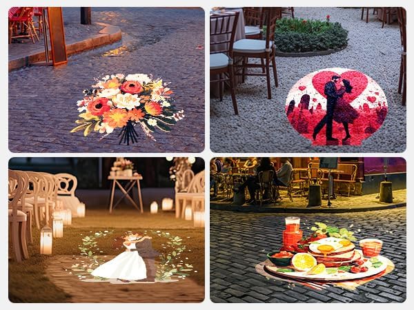 GOBO Projector Floor Projector Lights Custom Led Logo Projector for Business Stage Indoor Outdoor Rotating Advertising Machine 20w to 110w Waterproof IP67 (Medium-4 Slides Image)