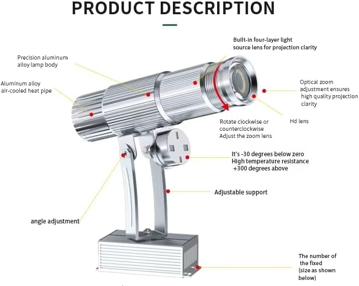 Custom Logo Projector 15w Silver GOBO Projector-DJ Effect Light - LED Logo GOBO Projector Indoor Business Store